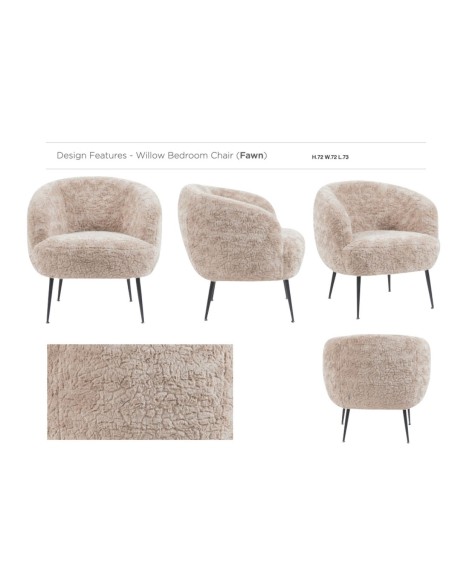 Willow Bedroom Chair - Fawn