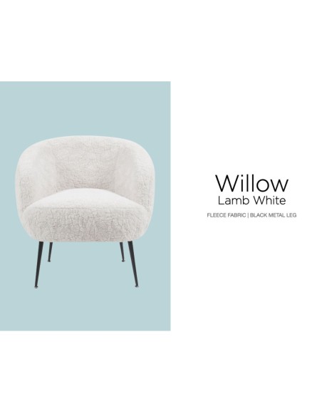 Willow Bedroom Chair - Lamb White