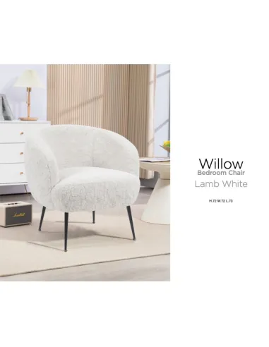 Willow Bedroom Chair - Lamb White