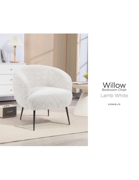 Willow Bedroom Chair - Lamb White