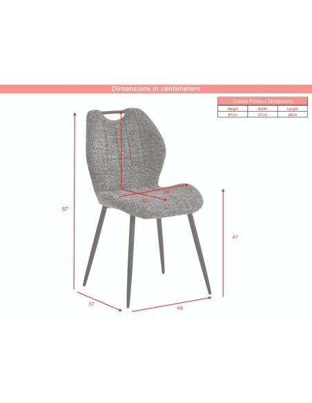 Turin Dining Chair - Dark Grey