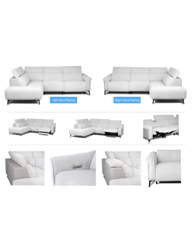 Torino RHF Electric Corner Sofa - Light Grey Fusion