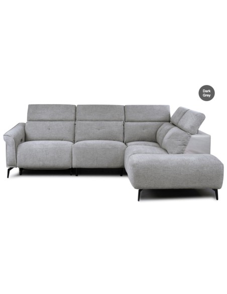 Torino RHF Electric Corner Sofa - Dark Grey Fusion
