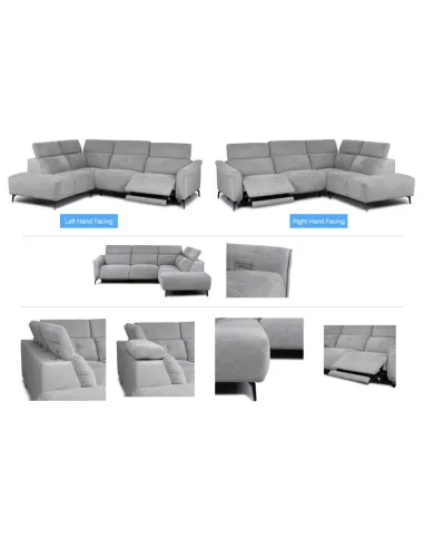 Torino RHF Electric Corner Sofa - Dark Grey Fusion