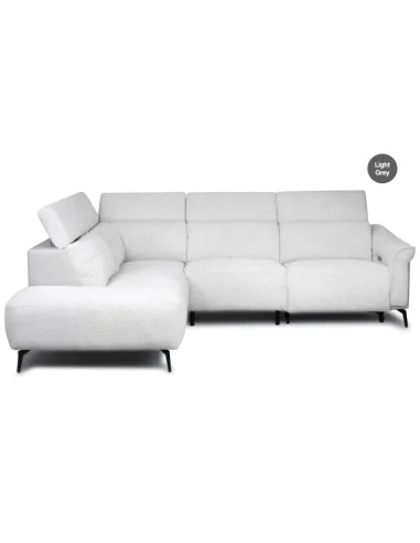 Torino LHF Electric Corner Sofa - Light Grey Fusion