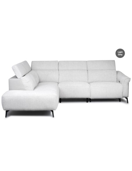 Torino LHF Electric Corner Sofa - Light Grey Fusion