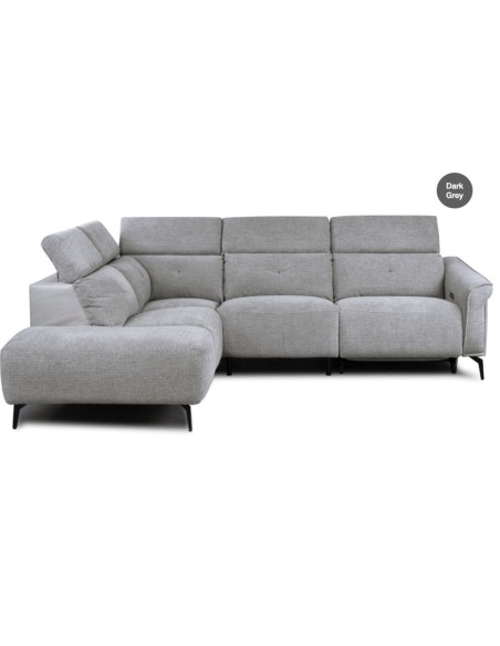 Torino LHF Electric Corner Sofa -  Dark Grey Fusion