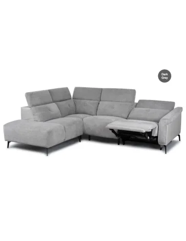 Torino LHF Electric Corner Sofa -  Dark Grey Fusion