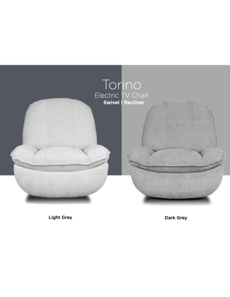 Torino Electric TV Armchair - Light Grey