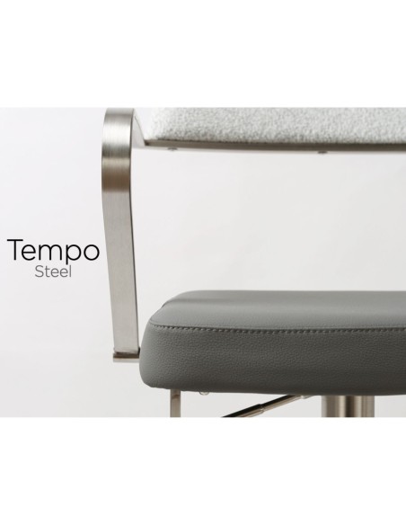 Tempo Barstool - Stainless Steel/Smoke Grey Fusion
