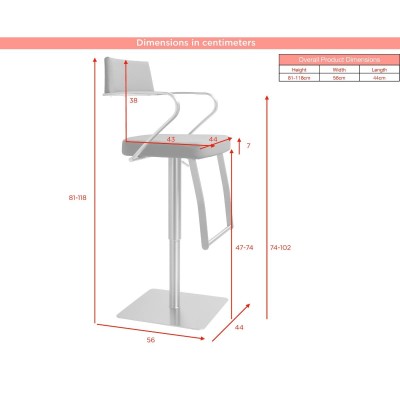 Tempo Barstool - Stainless Steel/Smoke Grey Fusion