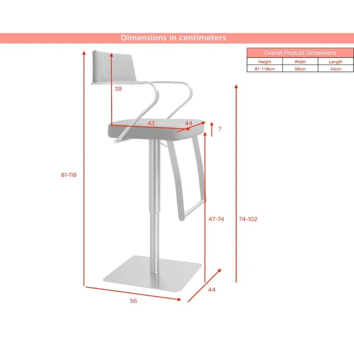 Tempo Barstool - Stainless Steel/Smoke Grey Fusion