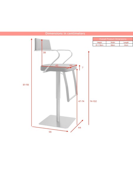 Tempo Barstool - Stainless Steel/Smoke Grey Fusion