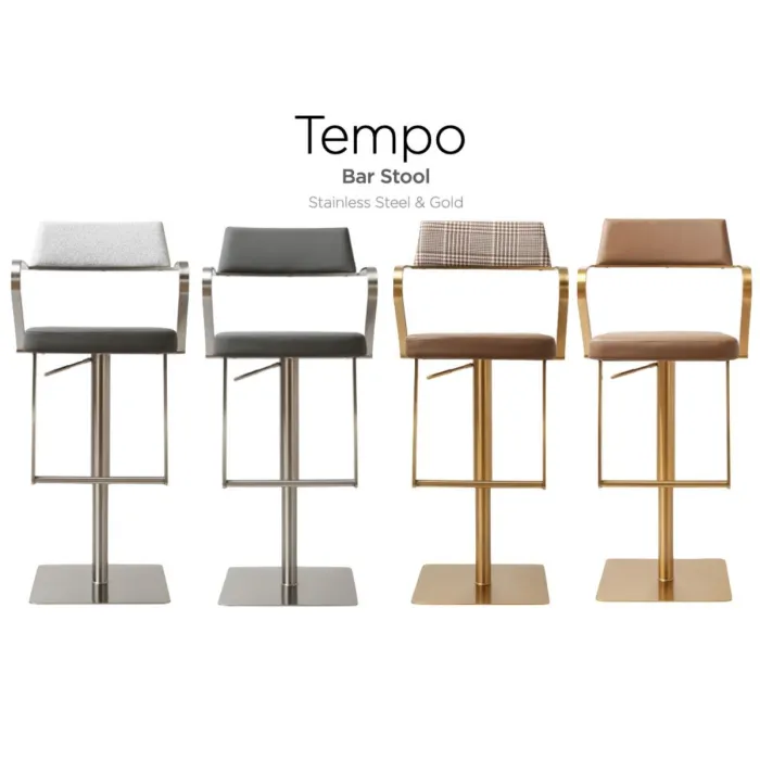 Tempo Barstool - Stainless Steel/Smoke Grey Fusion