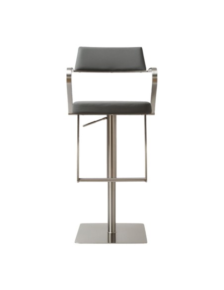 Tempo Barstool - Stainless Steel/Charcoal Grey PU