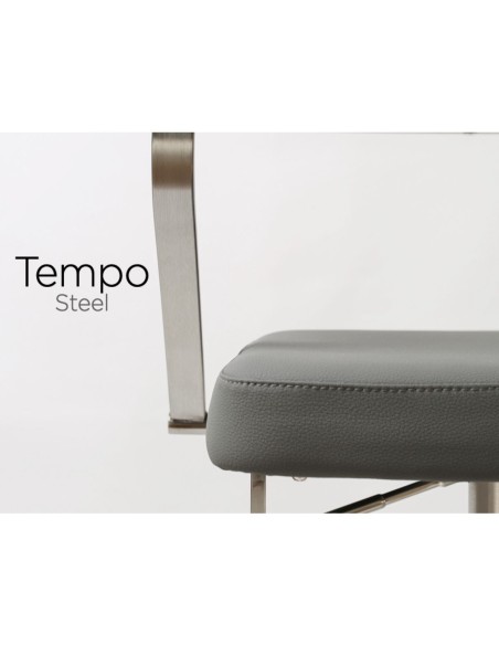 Tempo Barstool - Stainless Steel/Charcoal Grey PU