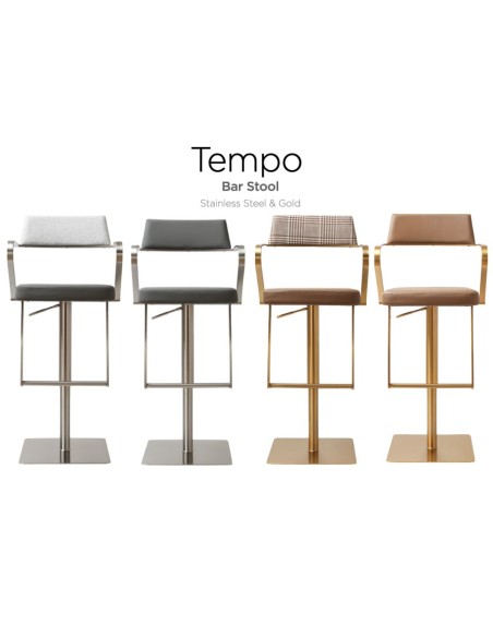 Tempo Barstool - Stainless Steel/Charcoal Grey PU