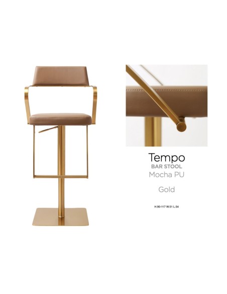 Tempo Barstool - Gold Mocha PU