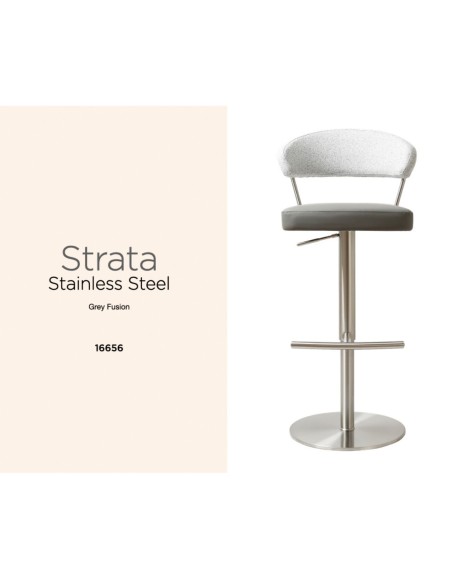 Strata Barstool -Stainless Steel/Steel Grey Fusion