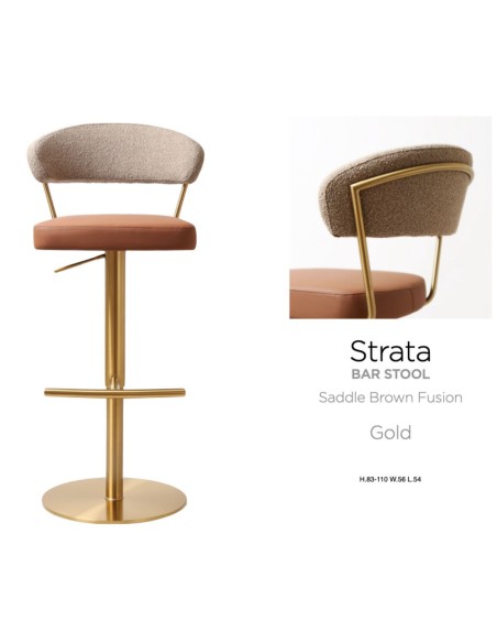 Strata Barstool - Gold Saddle/Brown Fusion