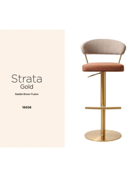 Strata Barstool - Gold Saddle/Brown Fusion