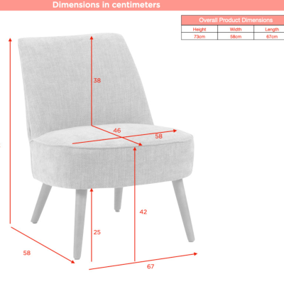 Reagan Armless Bedroom Chair - Grey