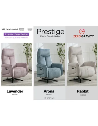 Prestige Fabric Swivel Armchair - Rabbit