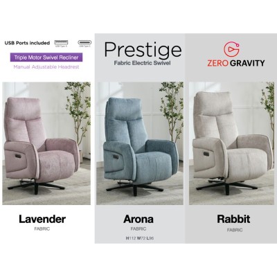 Prestige Fabric Swivel Armchair - Lavander