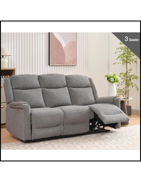 Lexus 3 Seater Electric Sofa - Grey