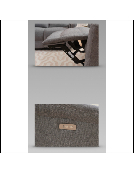 Lexus 3 Seater Electric Sofa - Grey