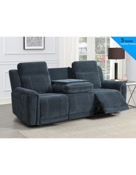 Somerton 3 Seater Sofa with Console - Dark Grey