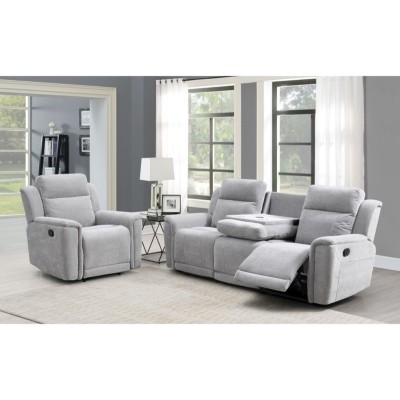 Somerton 3 Seater Sofa with Console - Light Grey