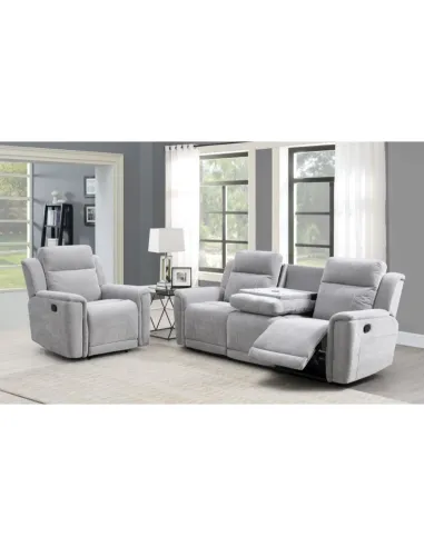 Somerton 3 Seater Sofa with Console - Light Grey