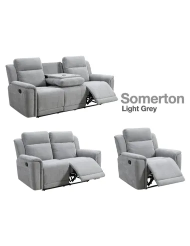 Somerton 3+1+1 Sofa Set - Light Grey