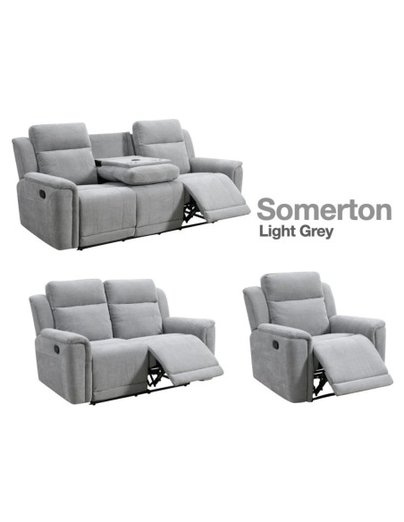 Somerton 3+1+1 Sofa Set - Light Grey