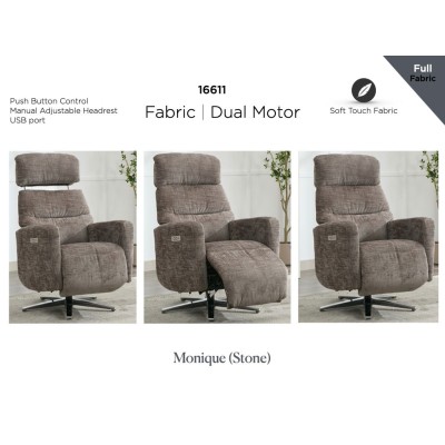 Monique TV Armchair - Stone