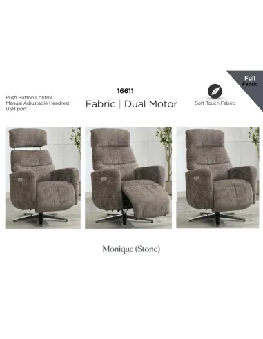 Monique TV Armchair - Stone