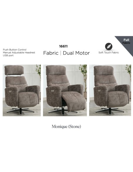 Monique TV Armchair - Stone