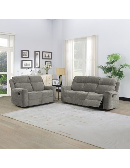 Sandhurst 3 Seater Recliner Sofa - Light Grey