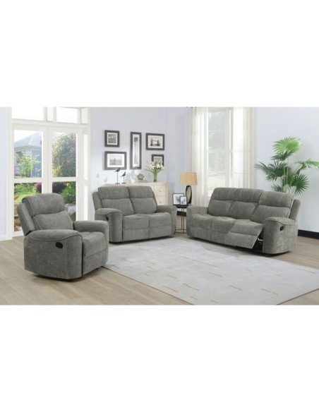 Sandhurst 3 Seater Recliner Sofa - Light Grey