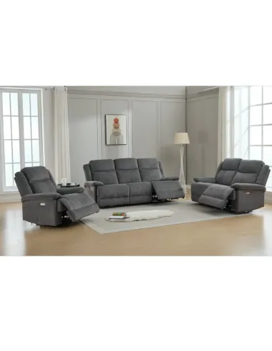 Rockport 3 Seater Electric Sofa - Storm