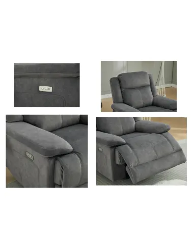 Rockport Electric 3+1+1 Sofa Set - Storm