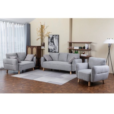 Georgia 3+2 Sofa Set - Light Grey