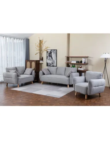 Georgia 3+2 Sofa Set - Light Grey