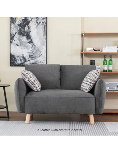 Georgia 3+2 Sofa Set - Dark Grey