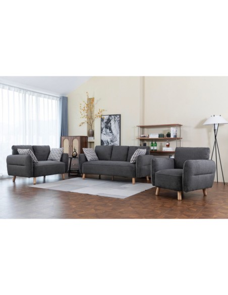 Georgia 3+2 Sofa Set - Dark Grey