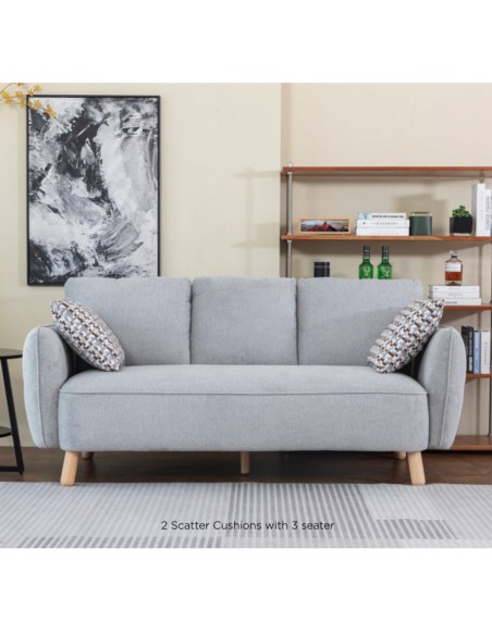 Georgia 3+1+1 Sofa Set - Light Grey