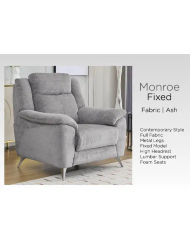 Monroe Fixed Armchair - Ash