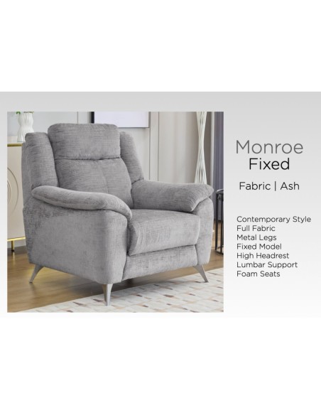 Monroe Fixed Armchair - Ash