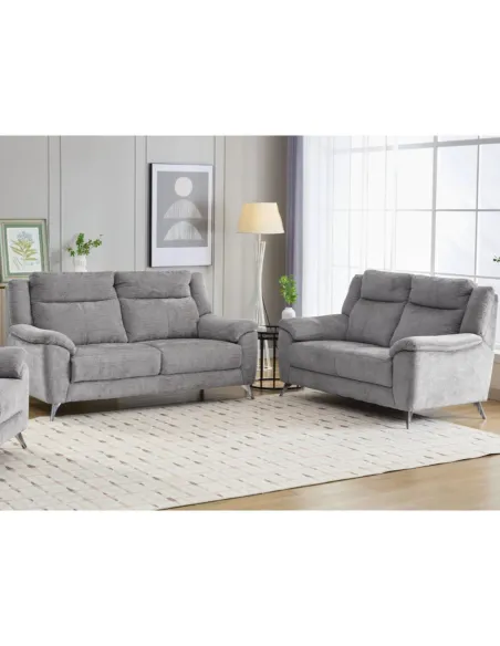 Monroe 3+2 Fixed Sofa Set - Ash